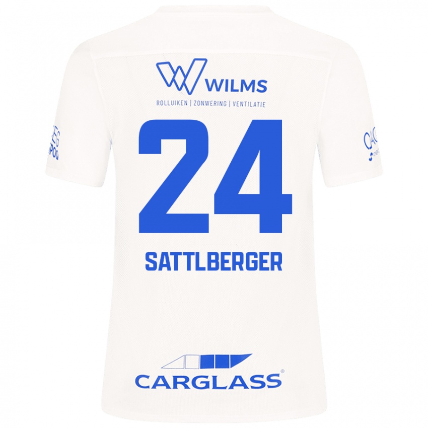 גברים Nikolas Sattlberger #24 לָבָן הרחק ג'רזי 2024/25 חולצה קצרה