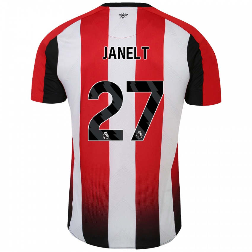 נשים Vitaly Janelt #27 אדום לבן ג'רזי ביתית 2024/25 חולצה קצרה