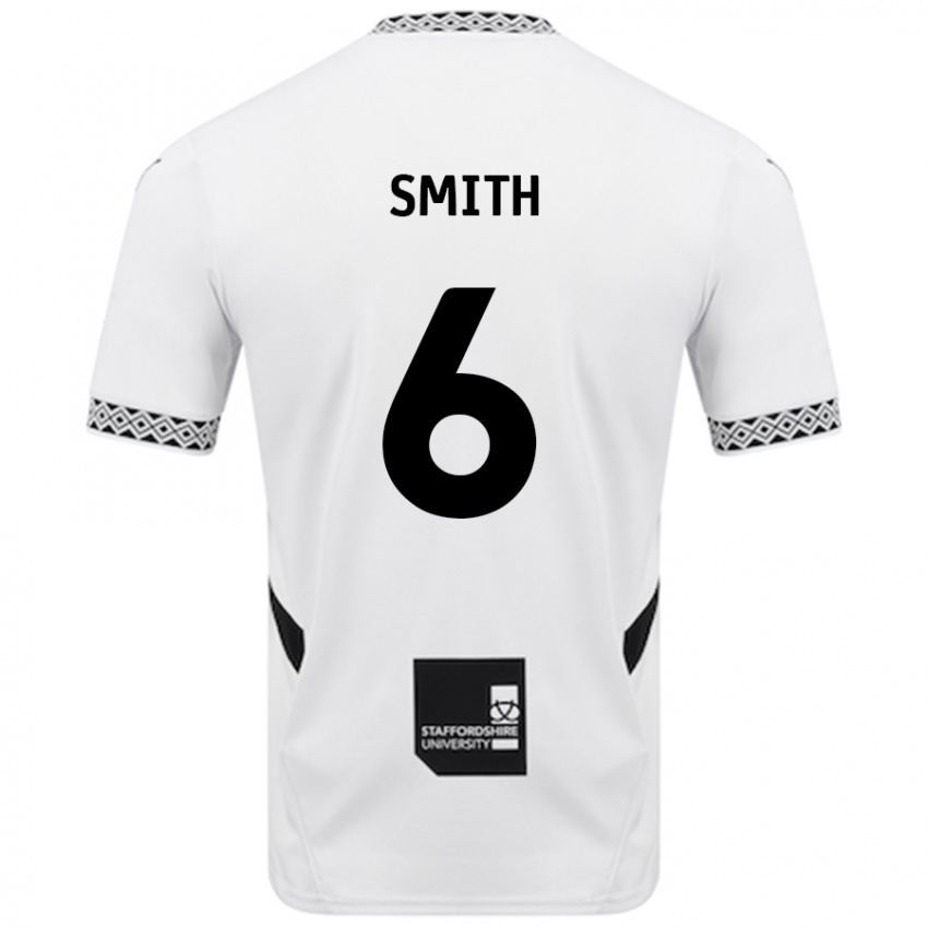 נשים Nathan Smith #6 לָבָן ג'רזי ביתית 2024/25 חולצה קצרה