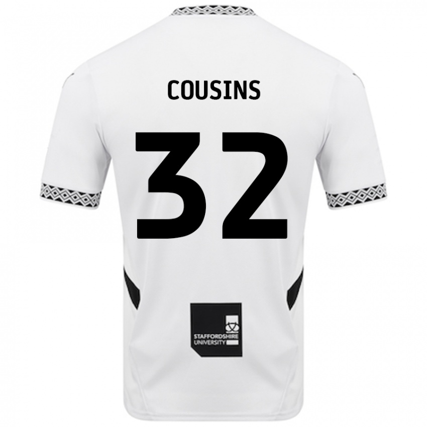 נשים Logan Cousins #32 לָבָן ג'רזי ביתית 2024/25 חולצה קצרה