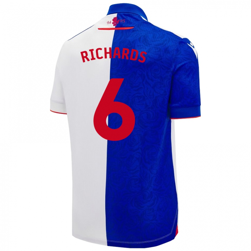 נשים Jade Richards #6 שמיים כחול לבן ג'רזי ביתית 2024/25 חולצה קצרה