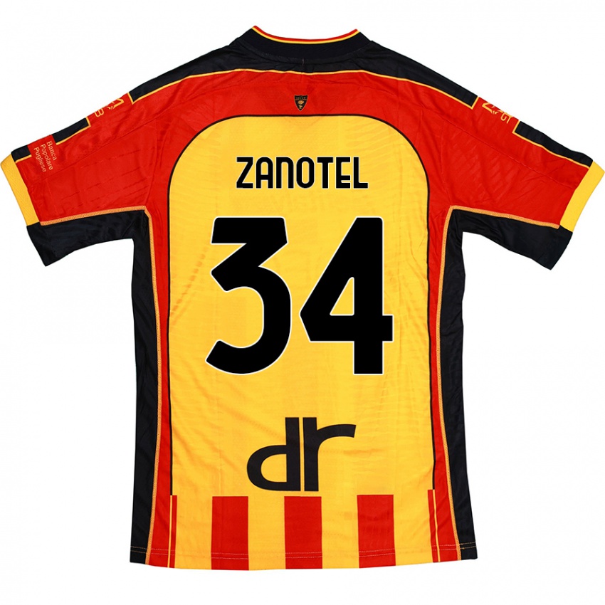 נשים Giovanni Zanotel #34 צהוב אדום ג'רזי ביתית 2024/25 חולצה קצרה