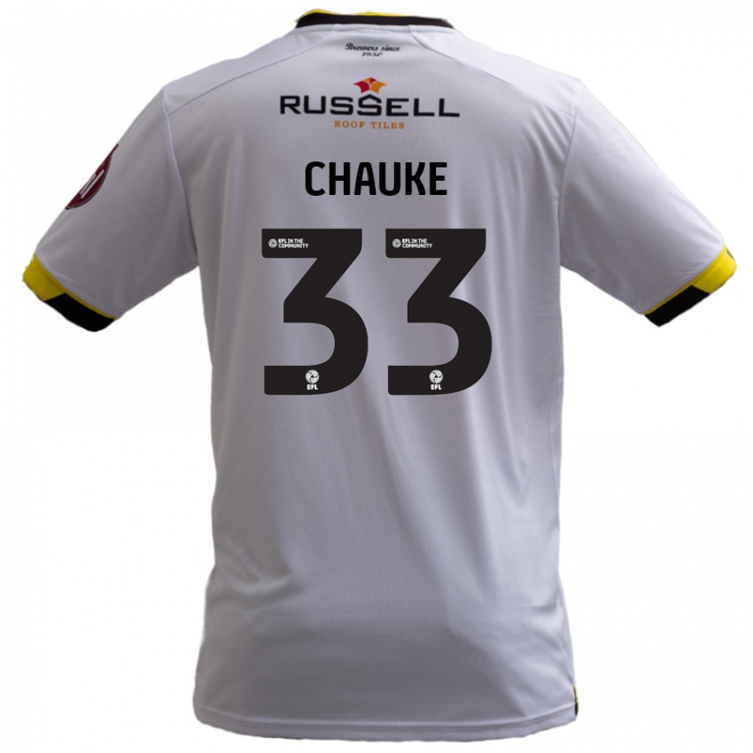 נשים Kgaogelo Chauke #33 לָבָן הרחק ג'רזי 2024/25 חולצה קצרה