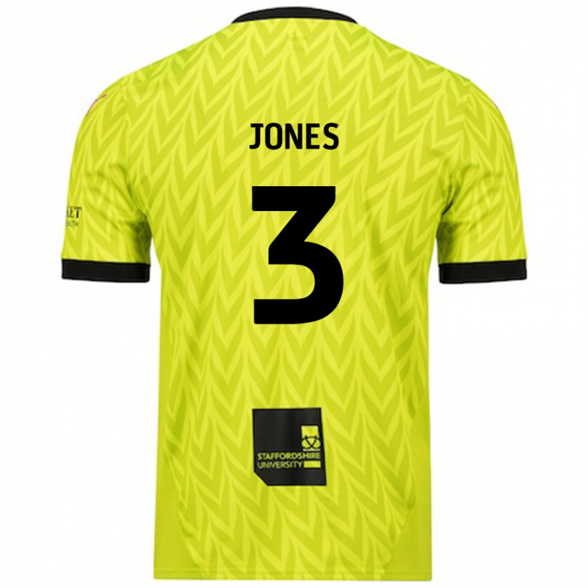 נשים Dan Jones #3 ירוק פלורסנט הרחק ג'רזי 2024/25 חולצה קצרה
