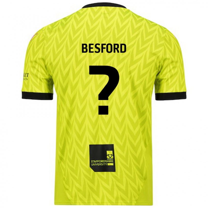נשים Callum Besford #0 ירוק פלורסנט הרחק ג'רזי 2024/25 חולצה קצרה