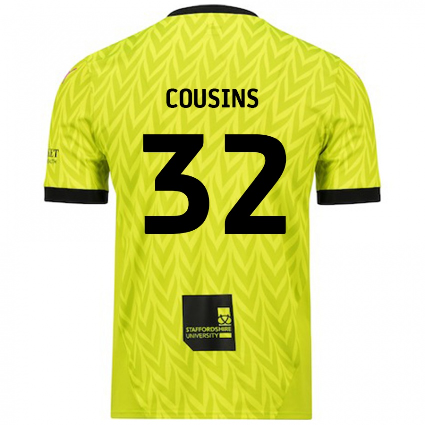 נשים Logan Cousins #32 ירוק פלורסנט הרחק ג'רזי 2024/25 חולצה קצרה