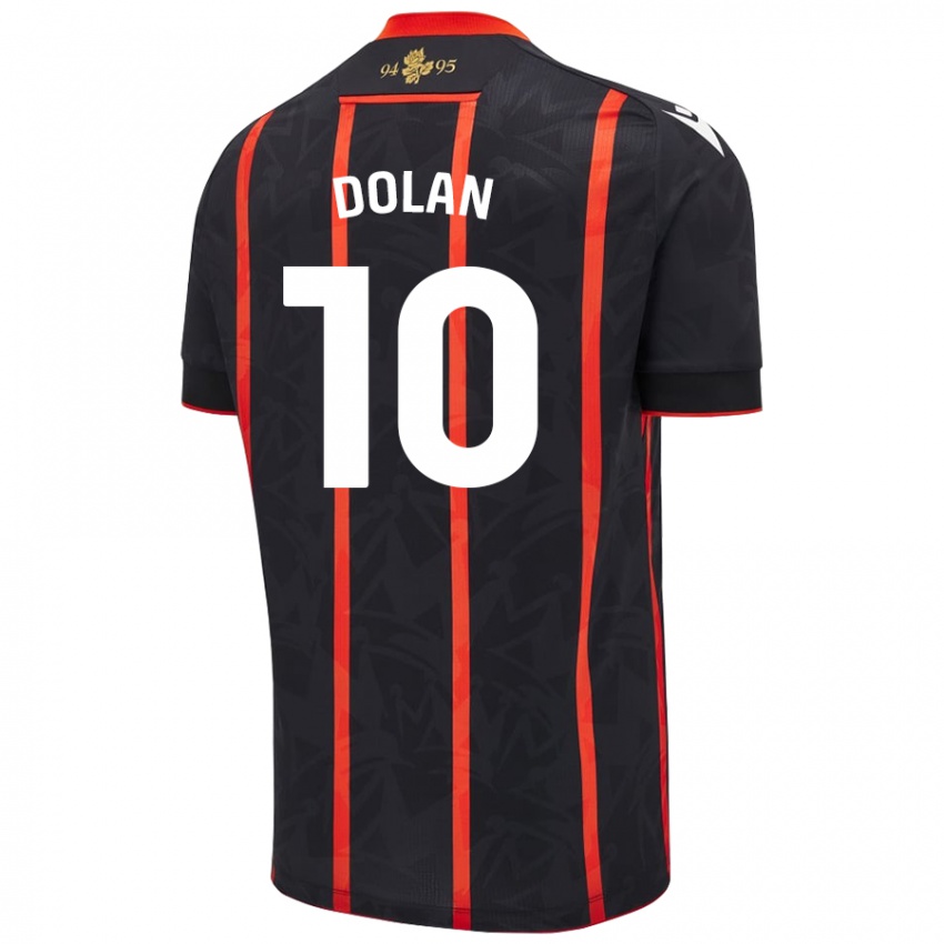 נשים Tyrhys Dolan #10 שחור אדום הרחק ג'רזי 2024/25 חולצה קצרה