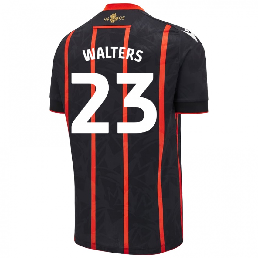 נשים Georgia Walters #23 שחור אדום הרחק ג'רזי 2024/25 חולצה קצרה