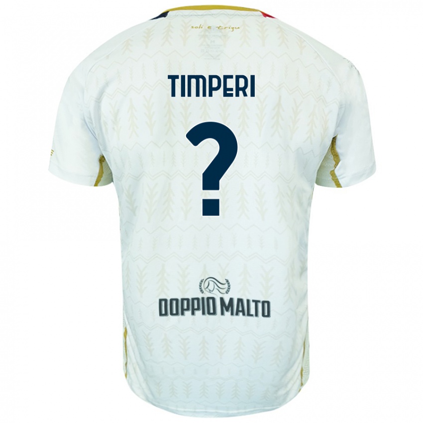 נשים Giordano Timperi #0 לָבָן הרחק ג'רזי 2024/25 חולצה קצרה