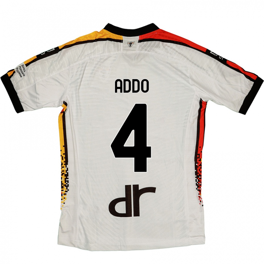 נשים Vernon Addo #4 לבן שחור הרחק ג'רזי 2024/25 חולצה קצרה