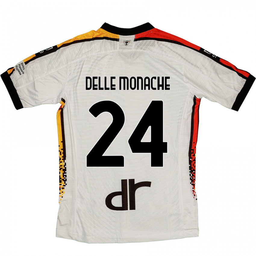 נשים Marco Delle Monache #24 לבן שחור הרחק ג'רזי 2024/25 חולצה קצרה