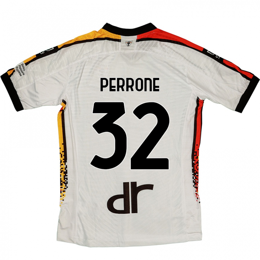 נשים Samuele Perrone #32 לבן שחור הרחק ג'רזי 2024/25 חולצה קצרה