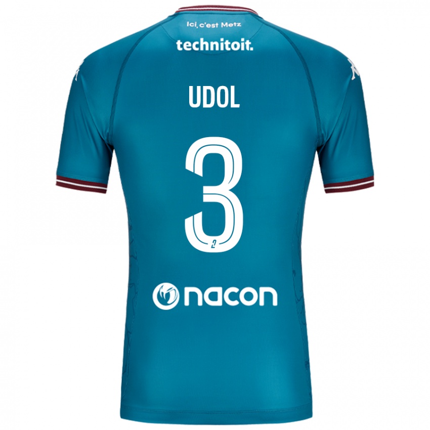 נשים Matthieu Udol #3 בלו בנזין הרחק ג'רזי 2024/25 חולצה קצרה