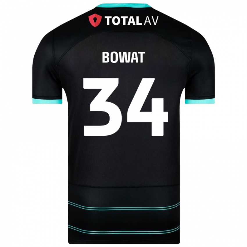 ילדים Ibane Bowat #34 שָׁחוֹר הרחק ג'רזי 2024/25 חולצה קצרה