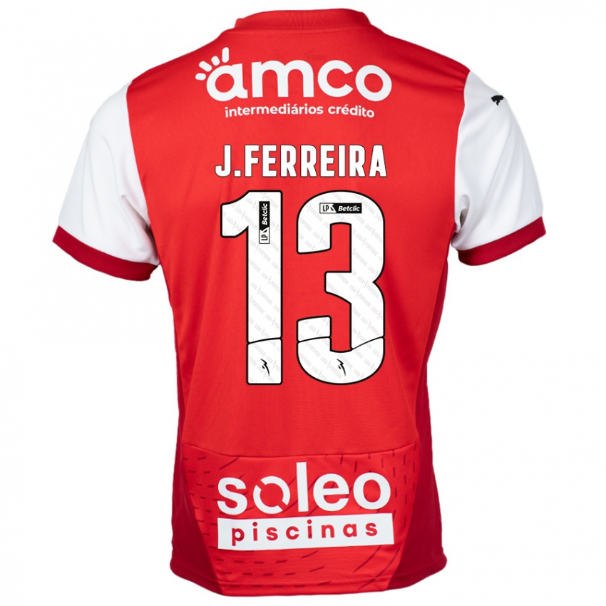 גברים João Ferreira #13 אדום לבן ג'רזי ביתית 2024/25 חולצה קצרה