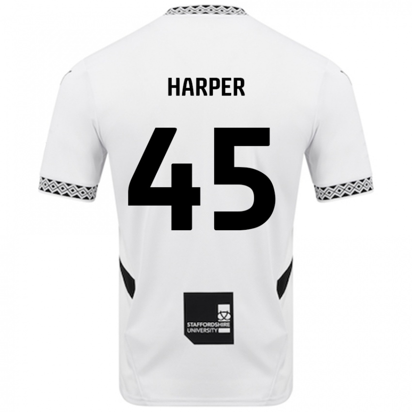 נשים Rekeem Harper #45 לָבָן ג'רזי ביתית 2024/25 חולצה קצרה