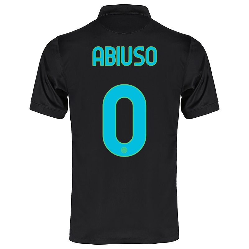 נשים Fabio Abiuso #0 שָׁחוֹר ערכה שלישית ביתית 2021/22 חולצה קצרה