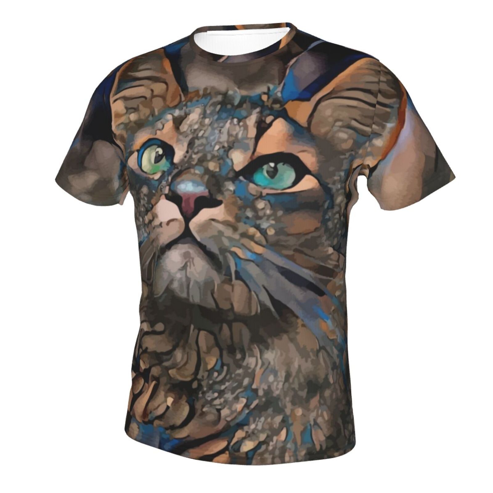 חולצת טריקו קלאסית חתול יפה אלמנטים מעורבים