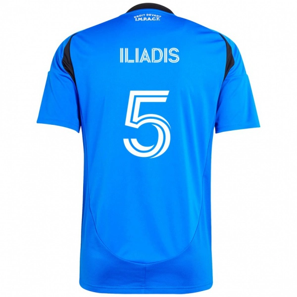 ילדים Ilias Iliadis #5 תכלת שמיים כחול כהה ג'רזי ביתית 2025/26 חולצה קצרה