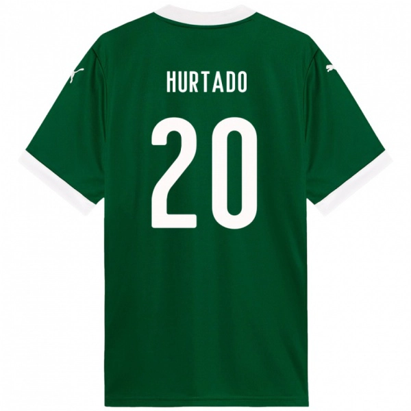 ילדים Flavio Hurtado #20 לבן ירוק ג'רזי ביתית 2025/26 חולצה קצרה