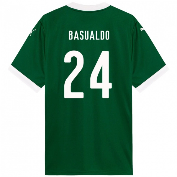 ילדים Luis Basualdo #24 לבן ירוק ג'רזי ביתית 2025/26 חולצה קצרה
