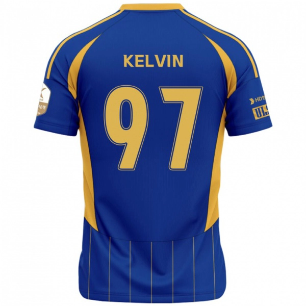 ילדים Kelvin #97 לבן תכלת שמיים ג'רזי ביתית 2025/26 חולצה קצרה
