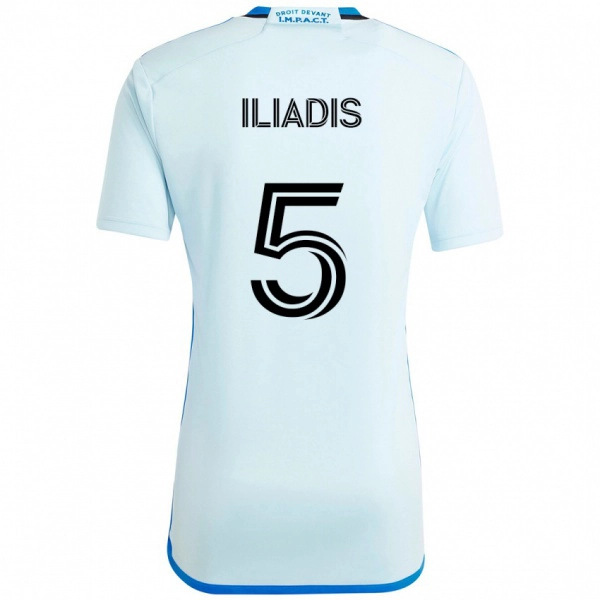 ילדים Ilias Iliadis #5 כחול כהה שחור הרחק ג'רזי 2025/26 חולצה קצרה