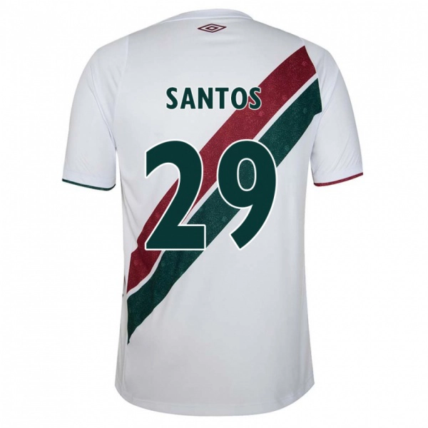 ילדים Thiago Santos #29 ירוק חום-ערמוני לבן הרחק ג'רזי 2025/26 חולצה קצרה