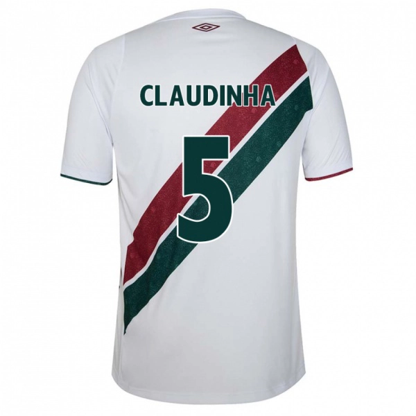 ילדים Claudinha #5 ירוק חום-ערמוני לבן הרחק ג'רזי 2025/26 חולצה קצרה