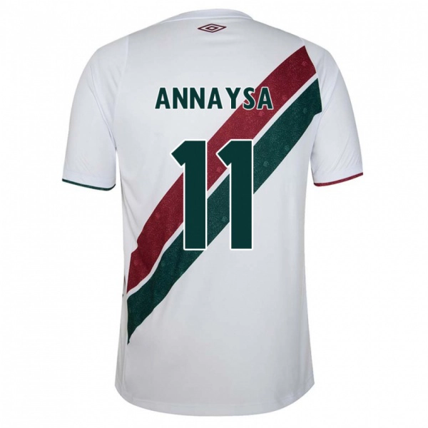ילדים Annaysa #11 ירוק חום-ערמוני לבן הרחק ג'רזי 2025/26 חולצה קצרה