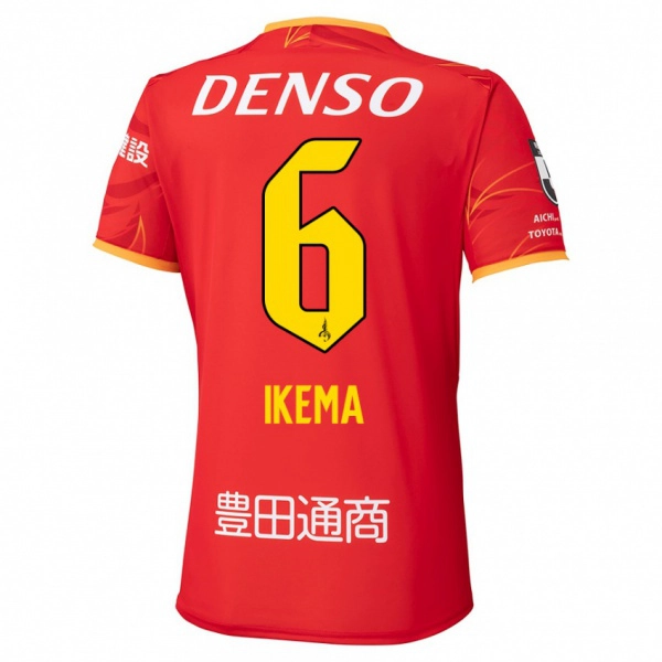 גברים Kano Ikema #6 אדום צהוב ג'רזי ביתית 2025/26 חולצה קצרה