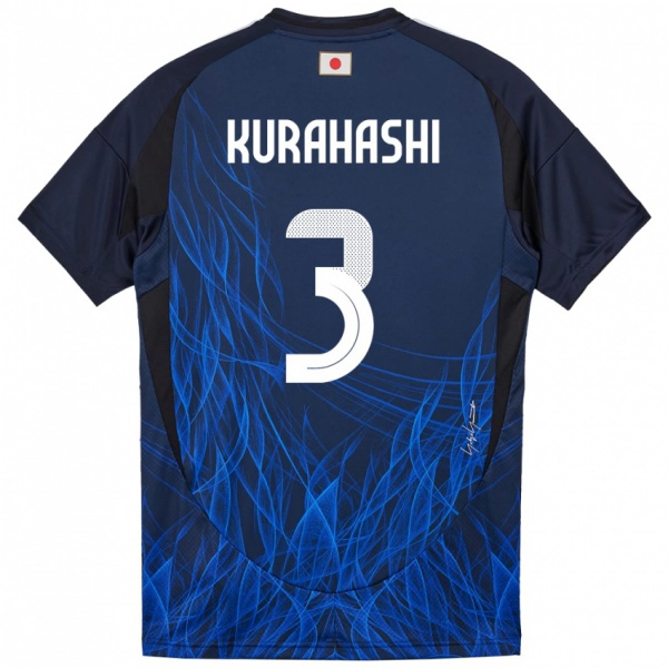ילדים יַפָּן Koki Kurahashi #3 כחול כהה ג'רזי ביתית 24-26 חולצה קצרה