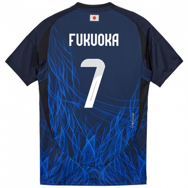 ילדים יַפָּן Yuwa Fukuoka #7 כחול כהה ג'רזי ביתית 24-26 חולצה קצרה