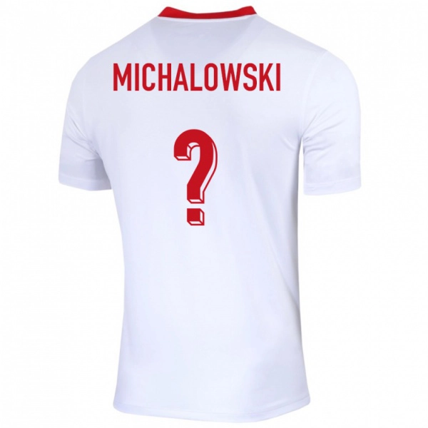 ילדים פולין Aleksander Michalowski #0 לבן ג'רזי ביתית 24-26 חולצה קצרה