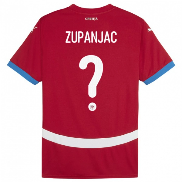 ילדים סרביה Matija Zupanjac #0 אָדוֹם ג'רזי ביתית 24-26 חולצה קצרה