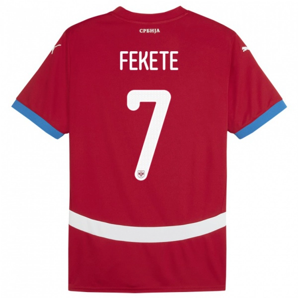 ילדים סרביה Danilo Fekete #7 אָדוֹם ג'רזי ביתית 24-26 חולצה קצרה
