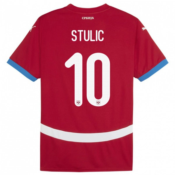 ילדים סרביה Pavle Stulic #10 אָדוֹם ג'רזי ביתית 24-26 חולצה קצרה