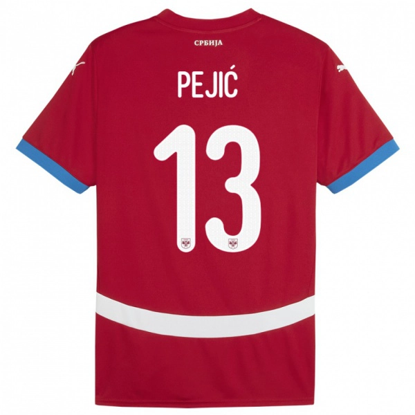 ילדים סרביה Danilo Pejić #13 אָדוֹם ג'רזי ביתית 24-26 חולצה קצרה