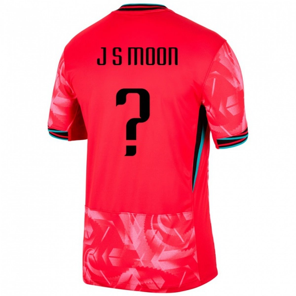ילדים דרום קוריאה Seok-Ju Moon #0 אָדוֹם ג'רזי ביתית 24-26 חולצה קצרה
