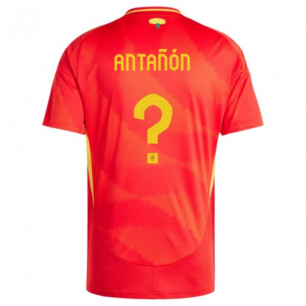 ילדים ספרד Andrés Antañón #0 אָדוֹם ג'רזי ביתית 24-26 חולצה קצרה