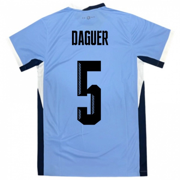 ילדים אורוגוואי Julio Daguer #5 לבן שחור ג'רזי ביתית 24-26 חולצה קצרה