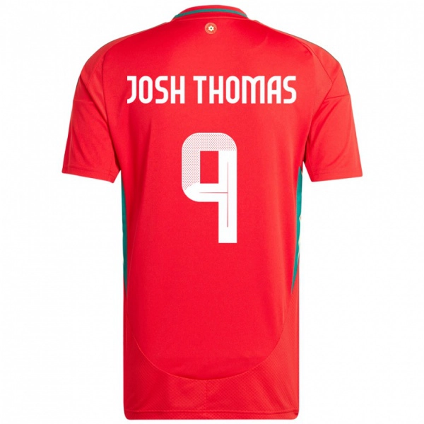 ילדים ויילס Josh Thomas #9 אָדוֹם ג'רזי ביתית 24-26 חולצה קצרה