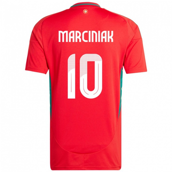 ילדים ויילס Alex Marciniak #10 אָדוֹם ג'רזי ביתית 24-26 חולצה קצרה