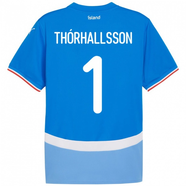 ילדים אִיסלַנד Ívar Arnbro Thórhallsson #1 כְּחוֹל ג'רזי ביתית 24-26 חולצה קצרה