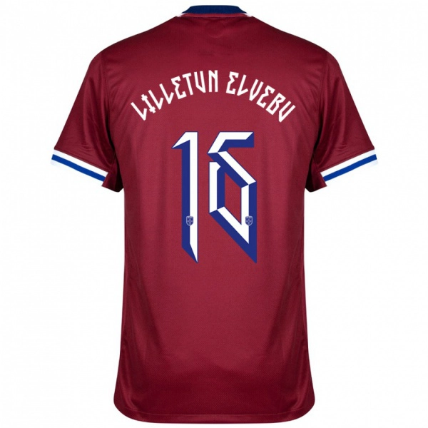 ילדים נורבגיה Aleksander Lilletun Elvebu #16 אדום כחול לבן ג'רזי ביתית 24-26 חולצה קצרה
