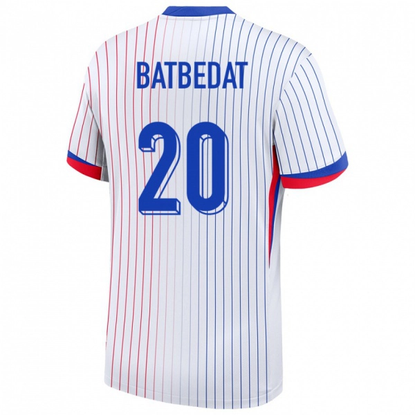 ילדים צרפת Lucas Batbedat #20 לבן הרחק ג'רזי 24-26 חולצה קצרה
