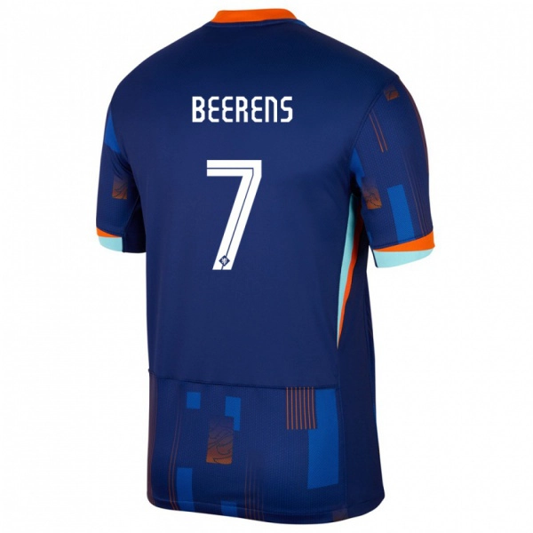 ילדים הולנד Jairo Beerens #7 כְּחוֹל הרחק ג'רזי 24-26 חולצה קצרה