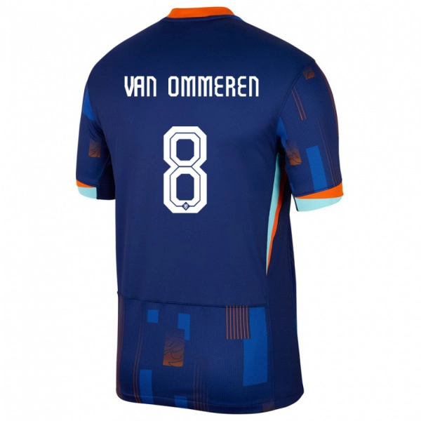 ילדים הולנד Jaygo Van Ommeren #8 כְּחוֹל הרחק ג'רזי 24-26 חולצה קצרה