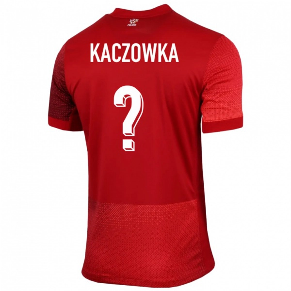 ילדים פולין Jakub Kaczowka #0 אָדוֹם הרחק ג'רזי 24-26 חולצה קצרה