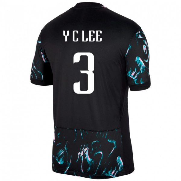 ילדים דרום קוריאה Ye-Chan Lee #3 שָׁחוֹר הרחק ג'רזי 24-26 חולצה קצרה